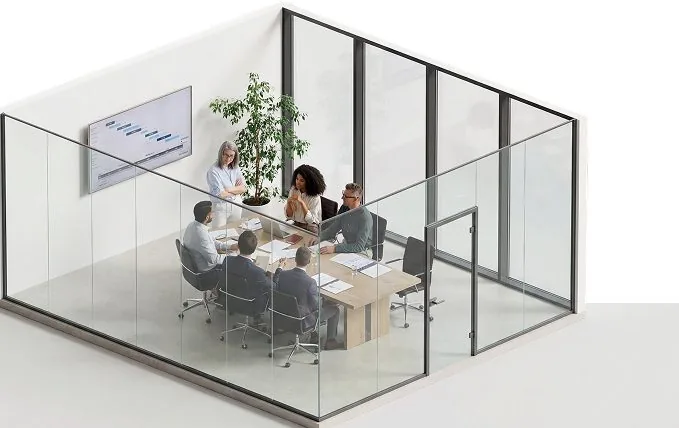 Büro mit IAdea Raumpanel – zentrale Steuerung